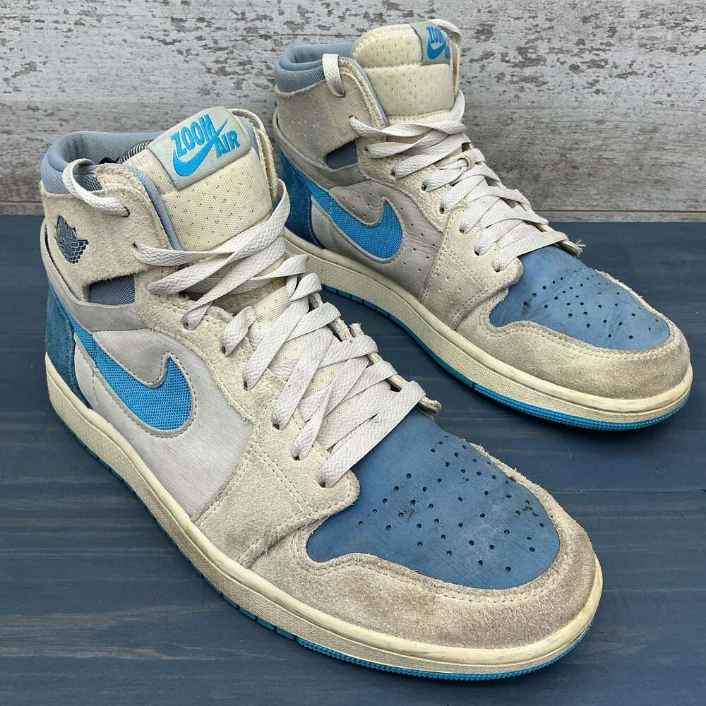 Jordan 1 High Zoom CMFT 2 Sail Dk Powder Blue DV1307-104 Men's Size 10 - Picture 4 of 10